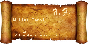 Nyilas Fanni névjegykártya